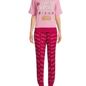 Friends TV Show Warner Bros. Logo Comfy Shirt And Pants Pajama Set 2-Piece